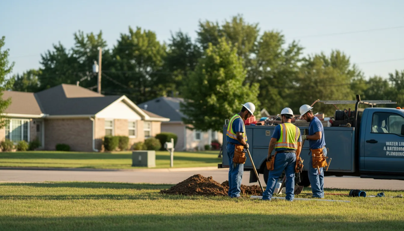 Residential water line and bathroom plumbing service in Cromona, KY
